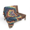 Psychedelic Tie-Dye Woven Blanket | JamminOn Festival Art