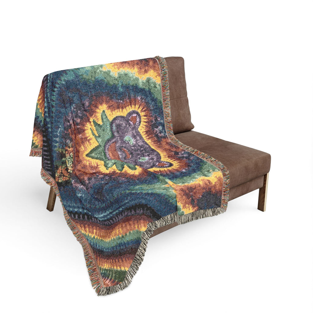 Psychedelic Tie-Dye Woven Blanket | JamminOn Festival Art