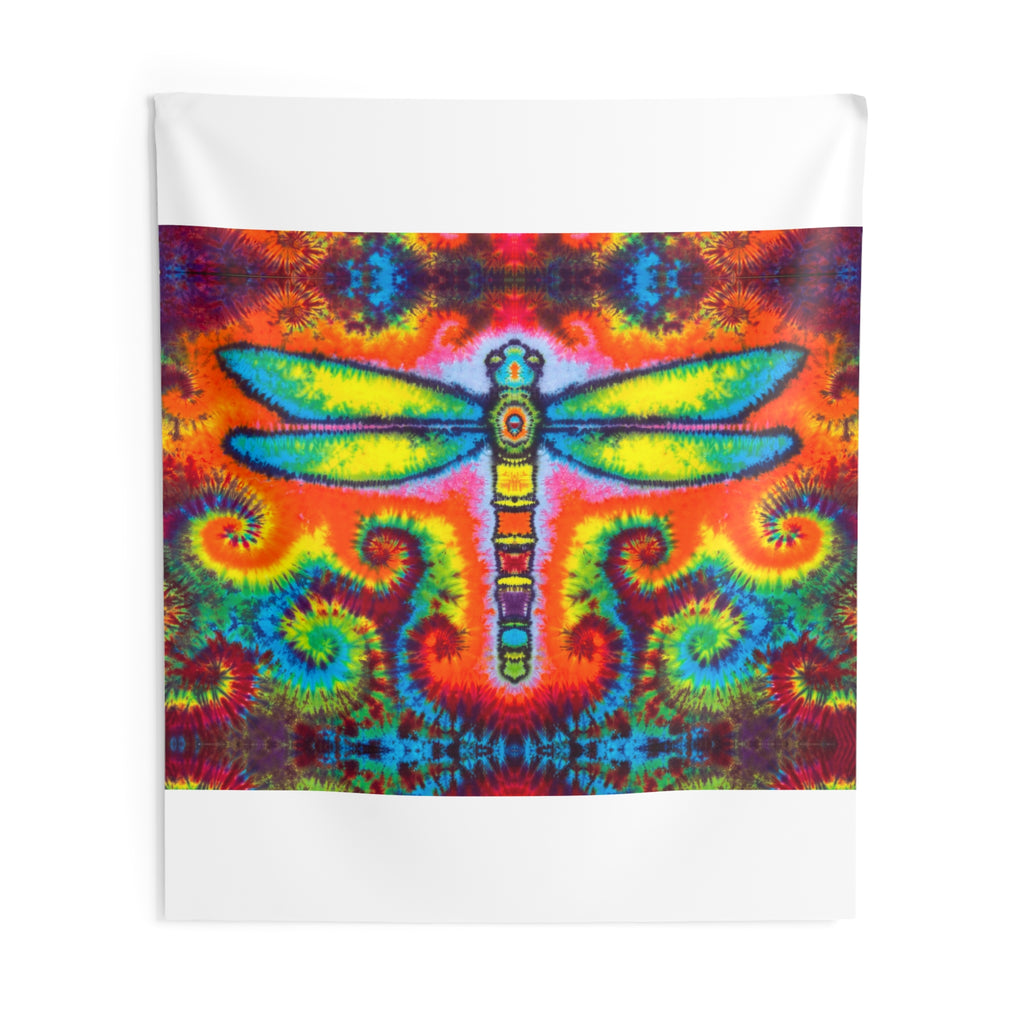 Rainbow Dragonfly Tie-Dye Wall Tapestry | JamminOn
