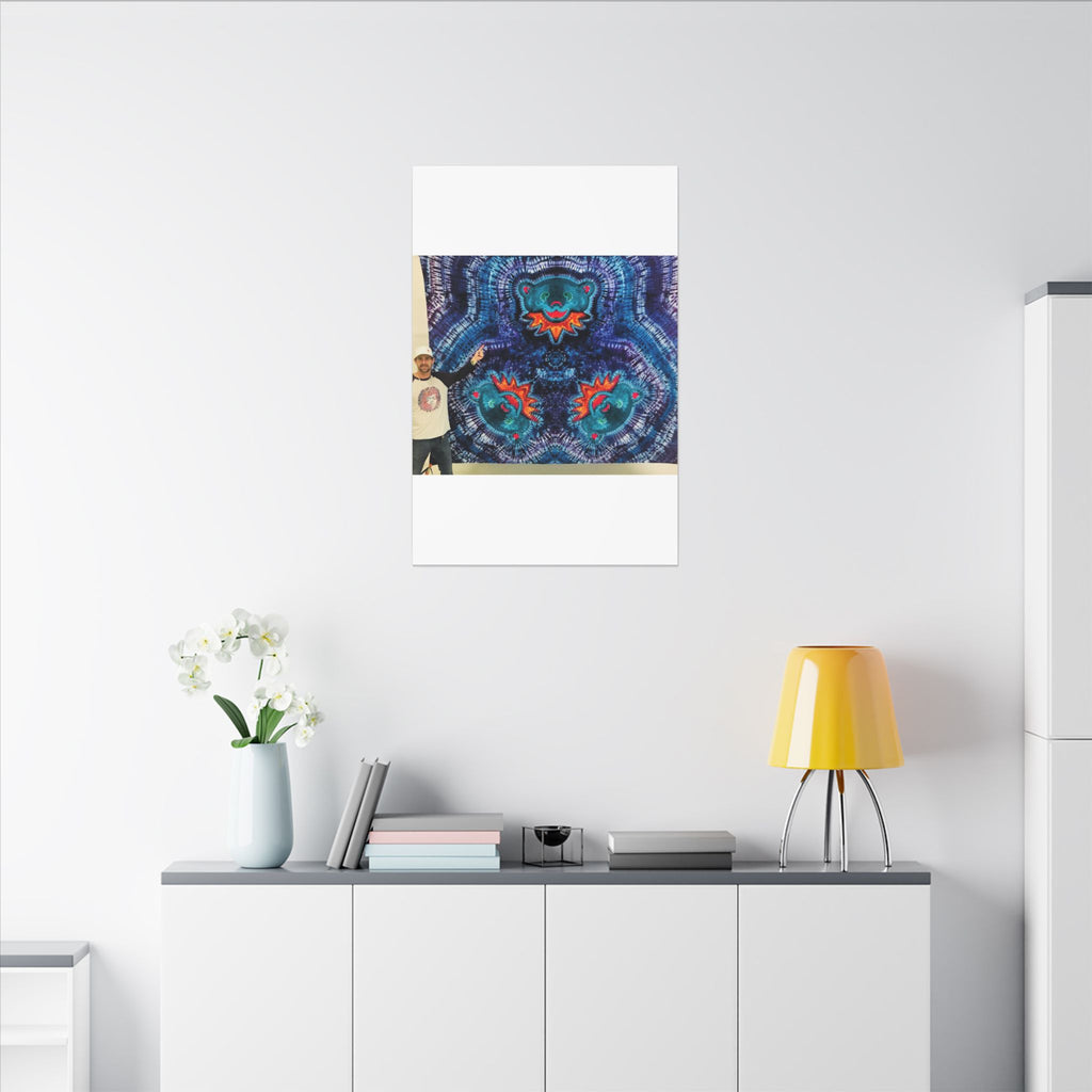 Cosmic Bear Mandala Tie-Dye Wall Art Canvas Print | JamminOn
