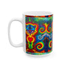 Blue Jammin Bear Heart Tie-Dye Ceramic Mug | JamminOn
