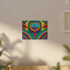 Teal Bear Rainbow Fans Tie-Dye Canvas Print | JamminOn