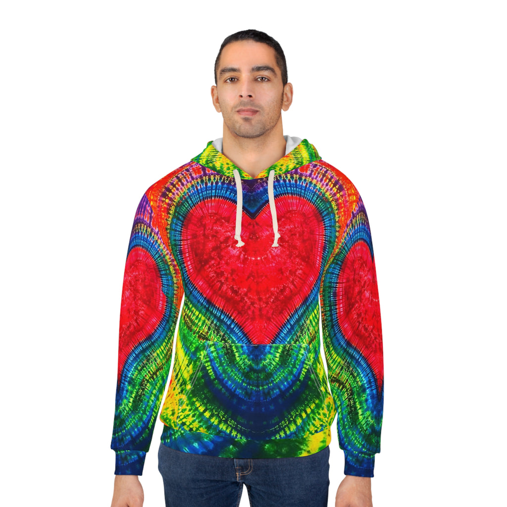 Rainbow Heart Tie-Dye AOP Hoodie | JamminOn