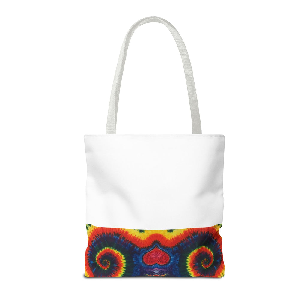 Dancing Bear Rainbow Hearts Psychedelic Tie-Dye Tote Bag | JamminOn