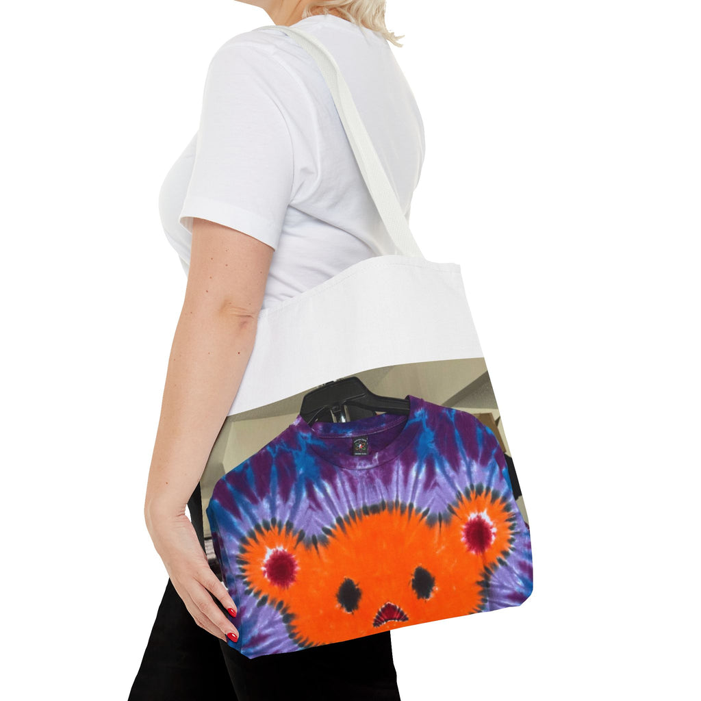 Orange Bear Radial Psychedelic Tie-Dye Tote Bag | JamminOn