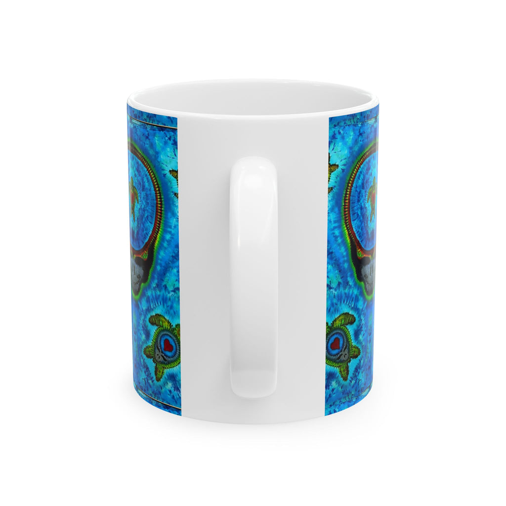 Peace Sign Fire Tie-Dye Ceramic Mug | JamminOn