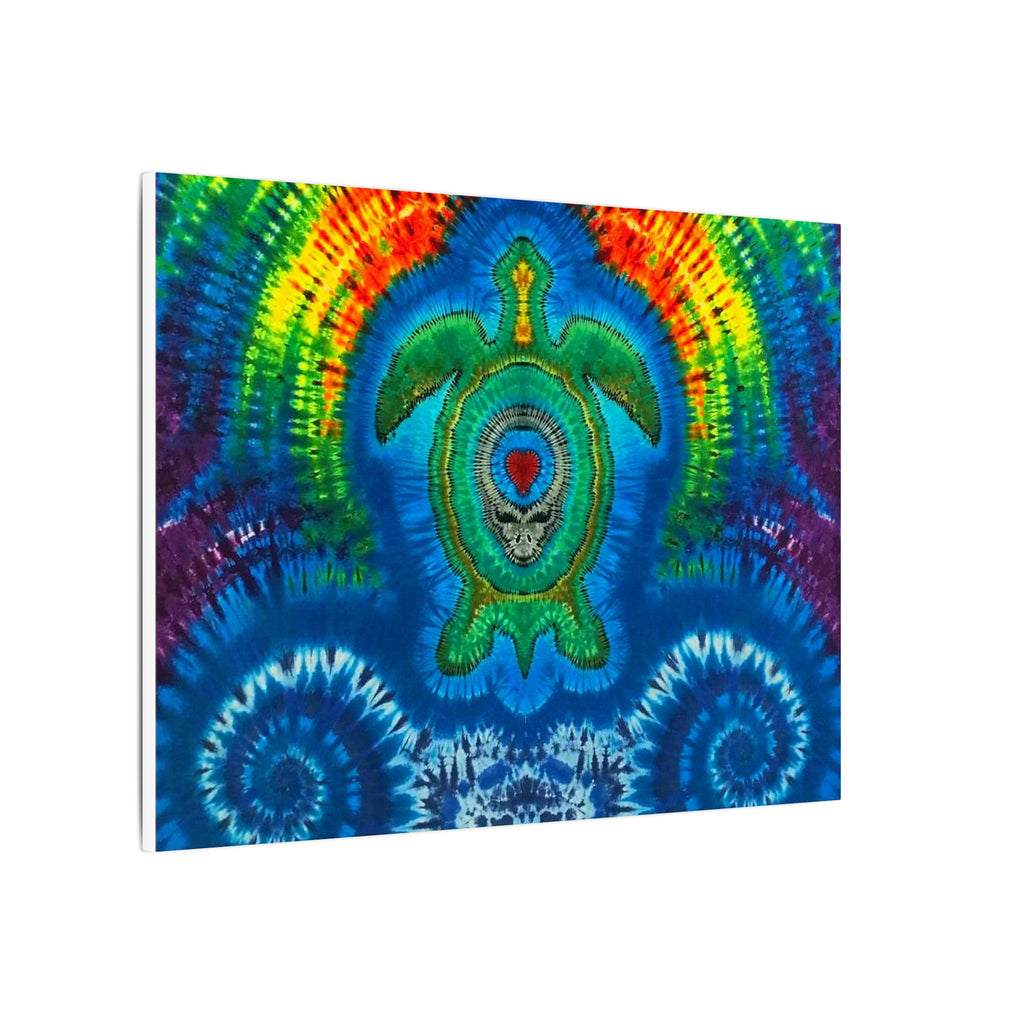 Rainbow Arch Sea Turtle Tie-Dye Canvas Print | JamminOn