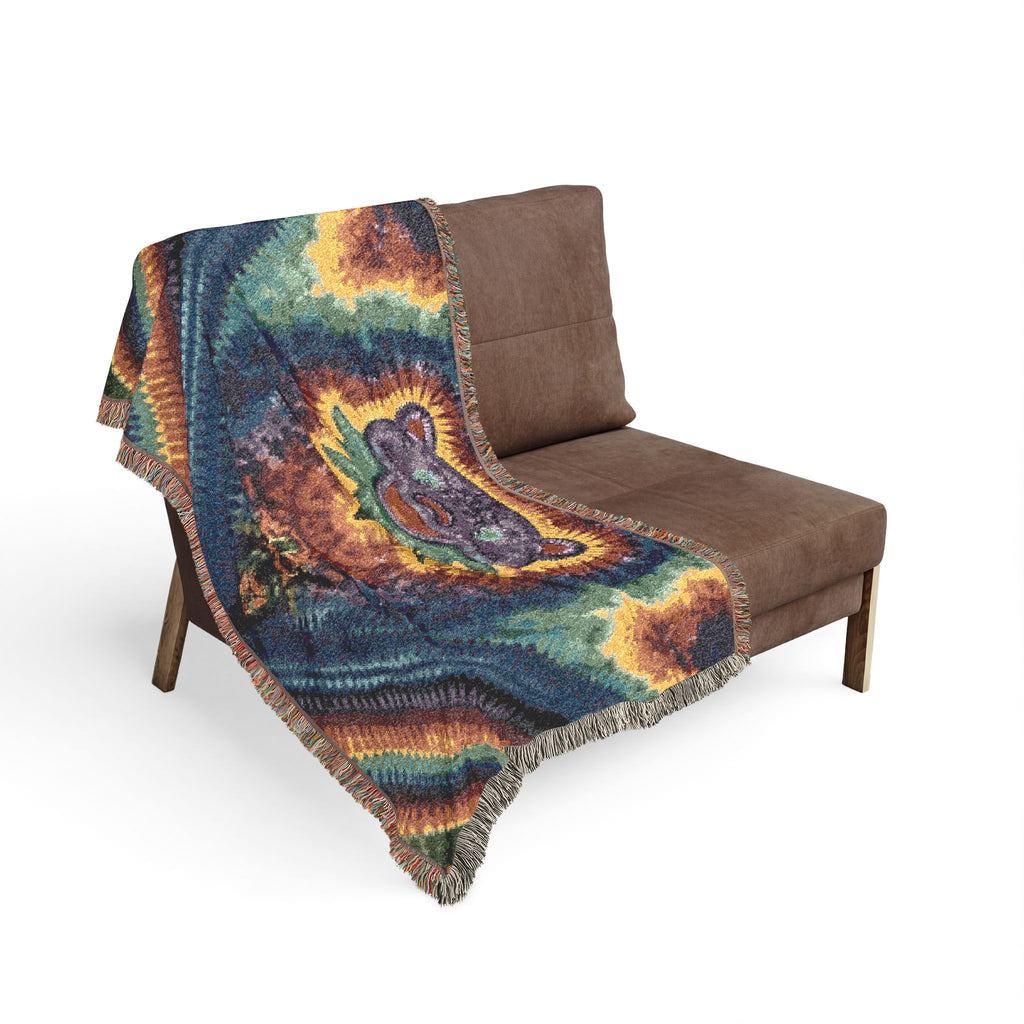 Psychedelic Tie-Dye Woven Blanket | JamminOn Festival Art