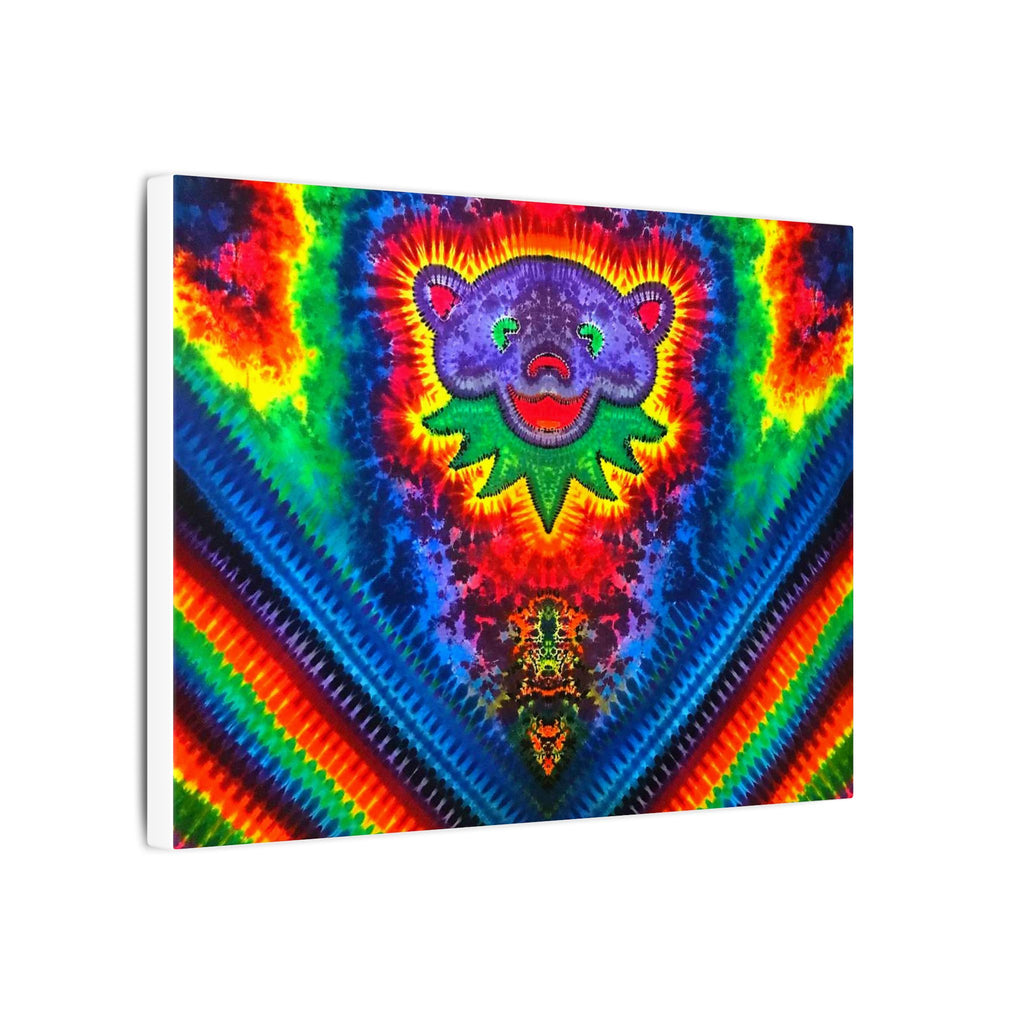 Purple Jerry Bear Chevron Tie-Dye Canvas Print | JamminOn