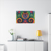 Dancing Bear Rainbow Hearts Tie-Dye Wall Art Canvas Print | JamminOn