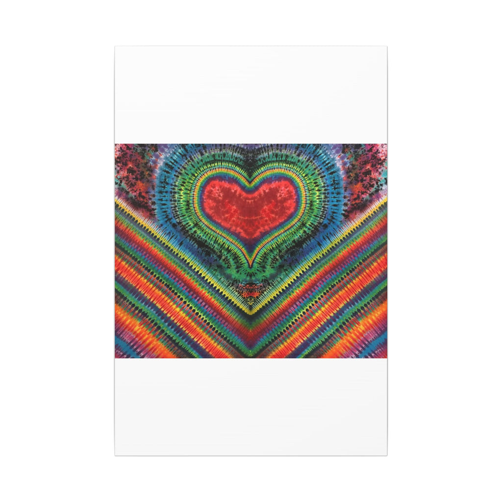 Chevron Rainbow Heart Tie-Dye Wall Art Canvas Print | JamminOn