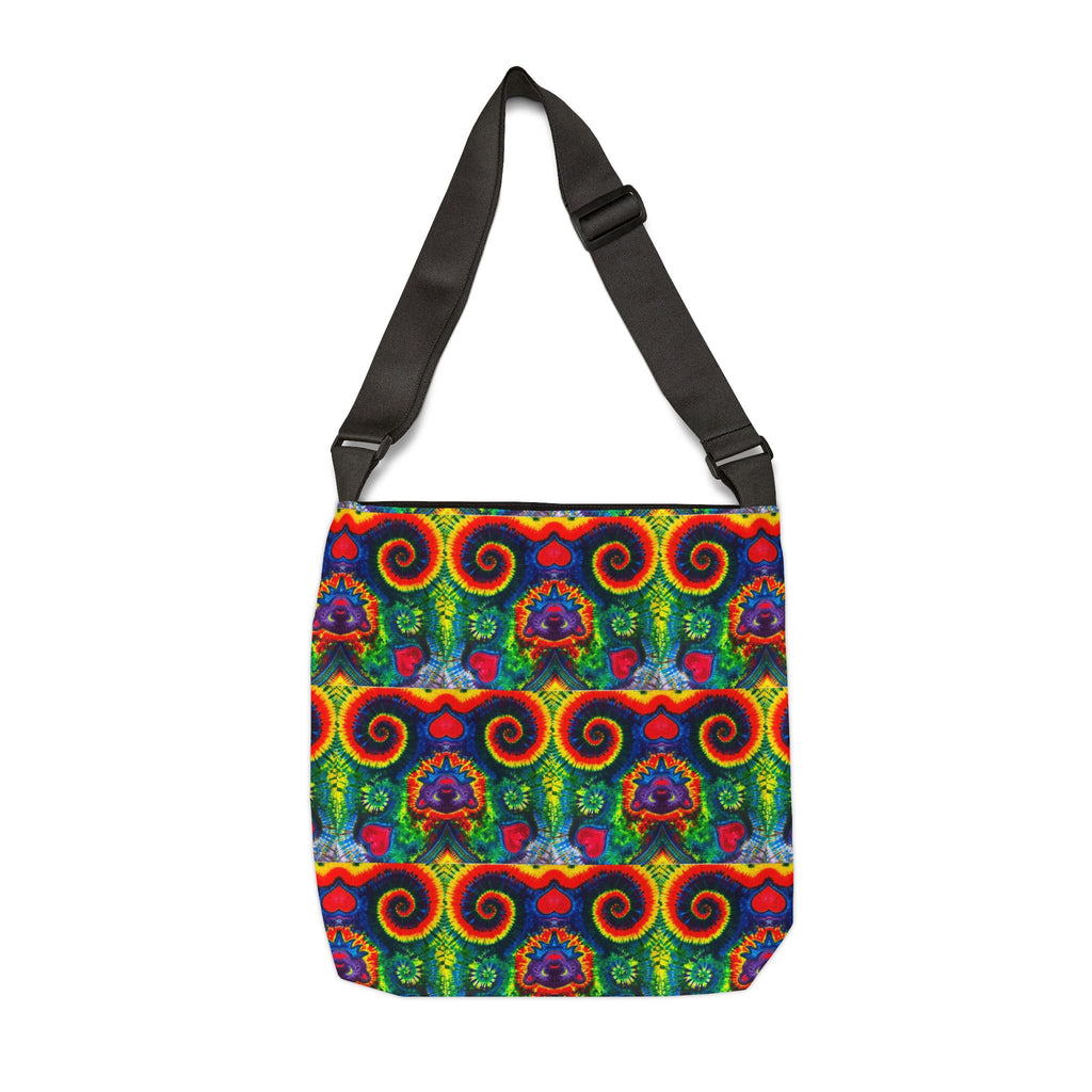 Purple Dancing Bear Hearts Tie-Dye Tote Bag | JamminOn
