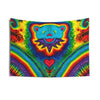 Teal Bear Rainbow Fans Tie-Dye Wall Tapestry | JamminOn