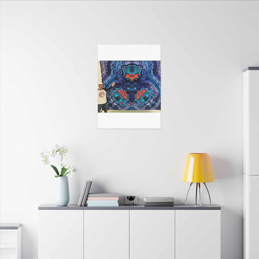 Cosmic Bear Mandala Tie-Dye Wall Art Canvas Print | JamminOn