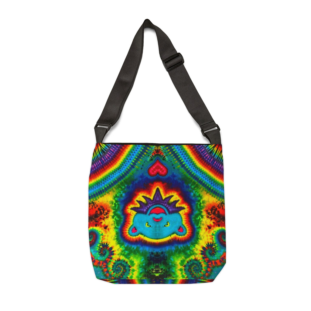 Teal Bear Rainbow Fans Tie-Dye Tote Bag | JamminOn