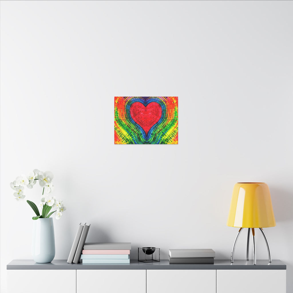 Rainbow Heart of Love Tie-Dye Canvas Print | JamminOn