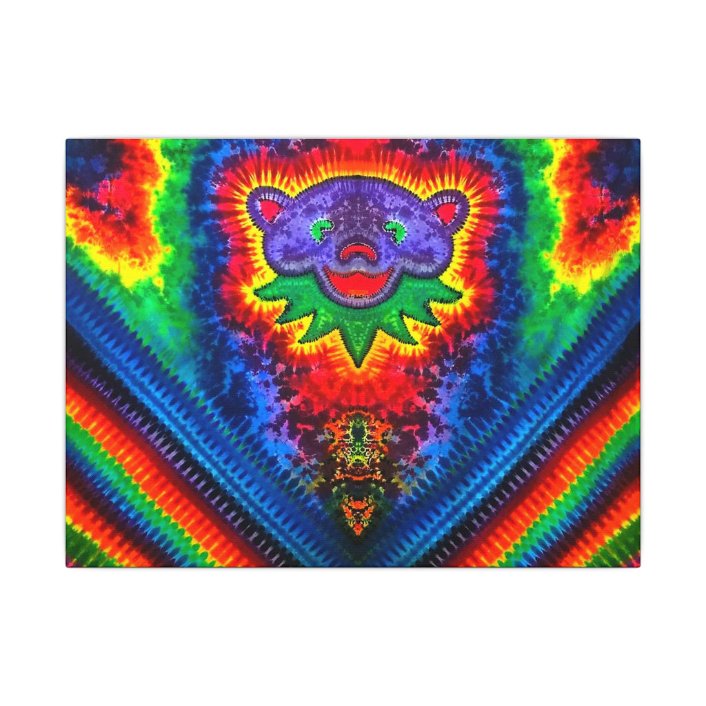 Purple Jerry Bear Chevron Tie-Dye Canvas Print | JamminOn