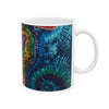 Cosmic Bear Hearts Psychedelic Tie-Dye Coffee Mug | JamminOn