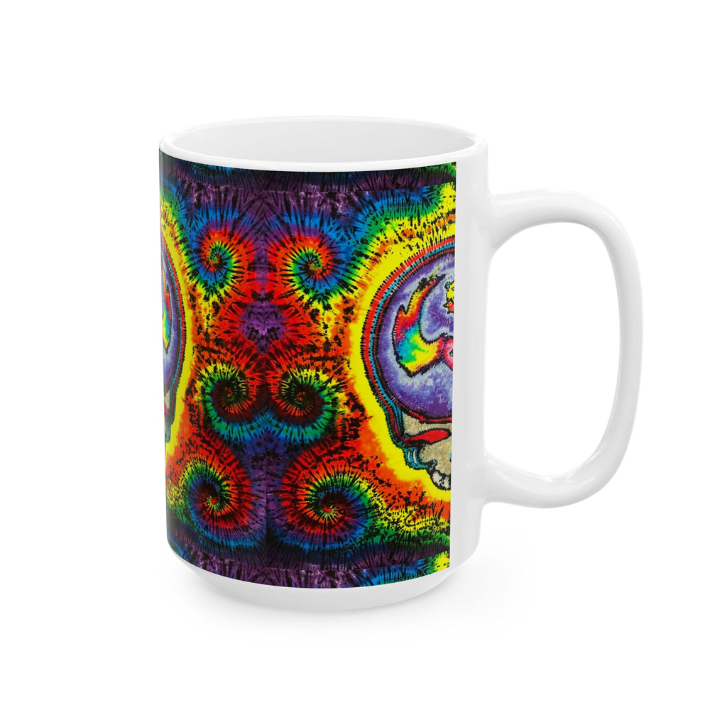 Stealie Skull Bear Heart Tie-Dye Ceramic Mug | JamminOn
