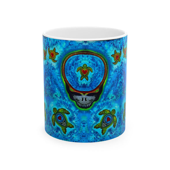 Peace Sign Fire Tie-Dye Ceramic Mug | JamminOn