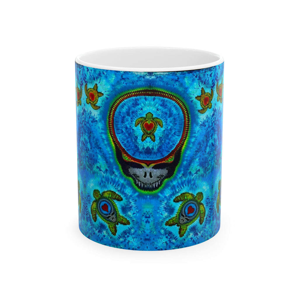 Stealie Turtle Mandala Tie-Dye Ceramic Mug | JamminOn