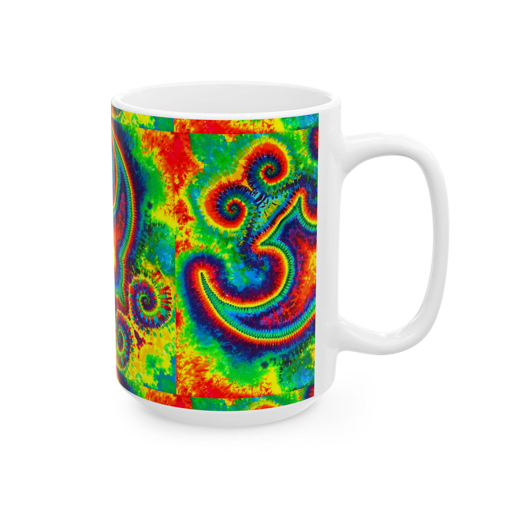 Om Symbol Rainbow Tie-Dye Ceramic Mug | JamminOn