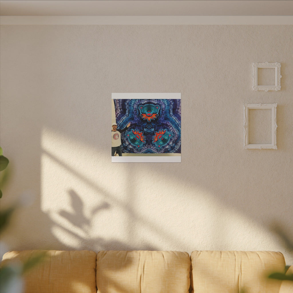 Cosmic Bear Mandala Tie-Dye Wall Art Canvas Print | JamminOn