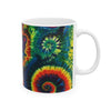 Dancing Bear Rainbow Hearts Psychedelic Tie-Dye Coffee Mug | JamminOn