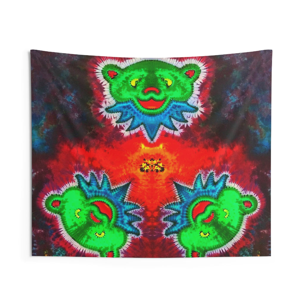 Triple Dancing Bears Tie-Dye Wall Tapestry | JamminOn