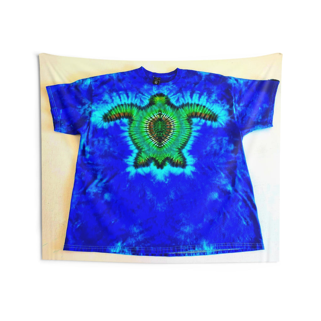 Blue Ocean Sea Turtle Tie-Dye Wall Tapestry | JamminOn