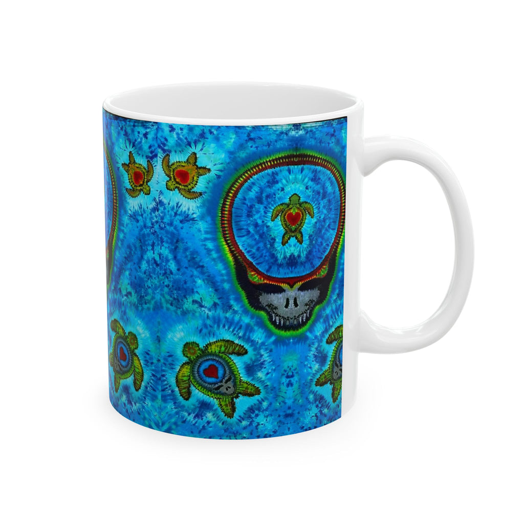 Peace Sign Fire Tie-Dye Ceramic Mug | JamminOn