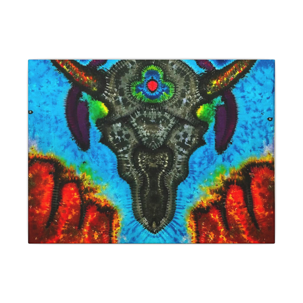 Buffalo Skull Tie-Dye Canvas Print | JamminOn
