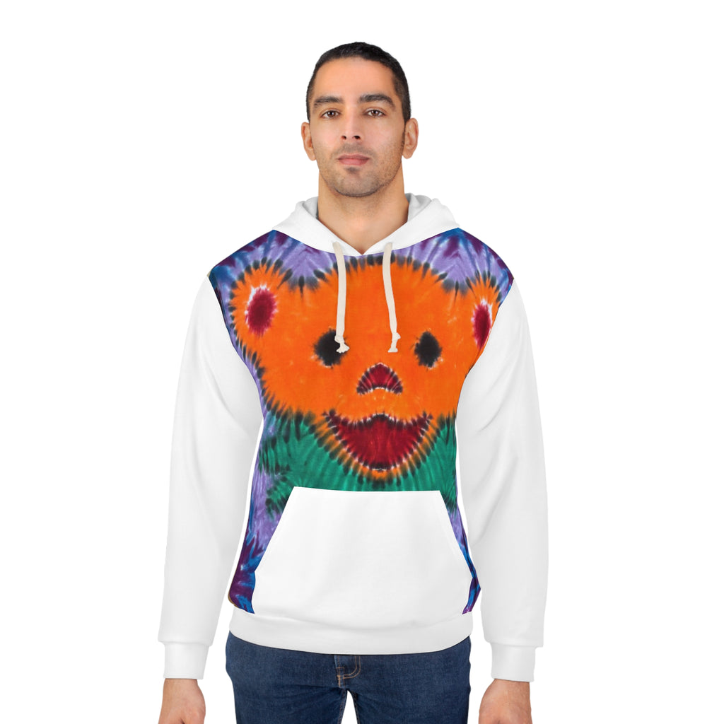 Orange Bear Radial Tie-Dye AOP Hoodie | JamminOn