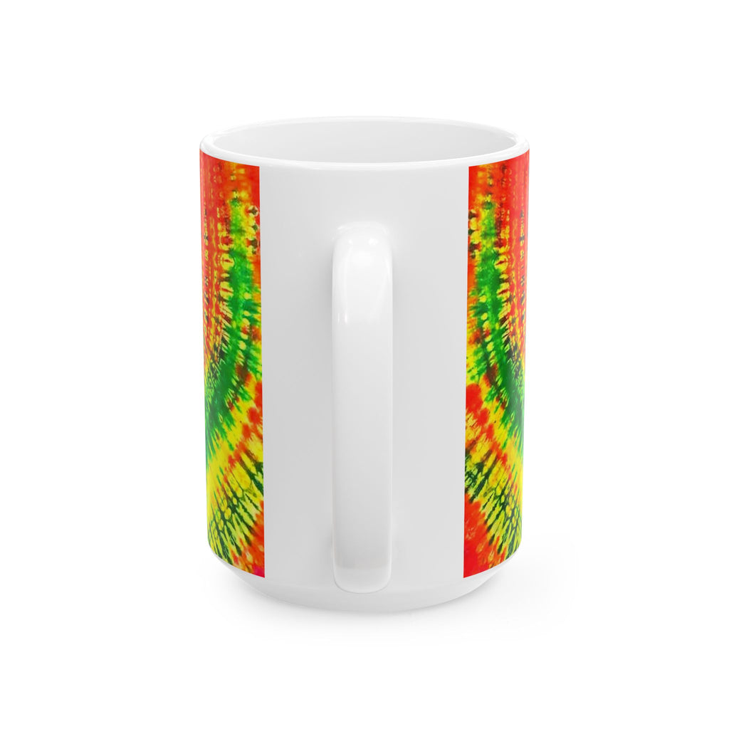 Rainbow Heart Tie-Dye Ceramic Mug | JamminOn