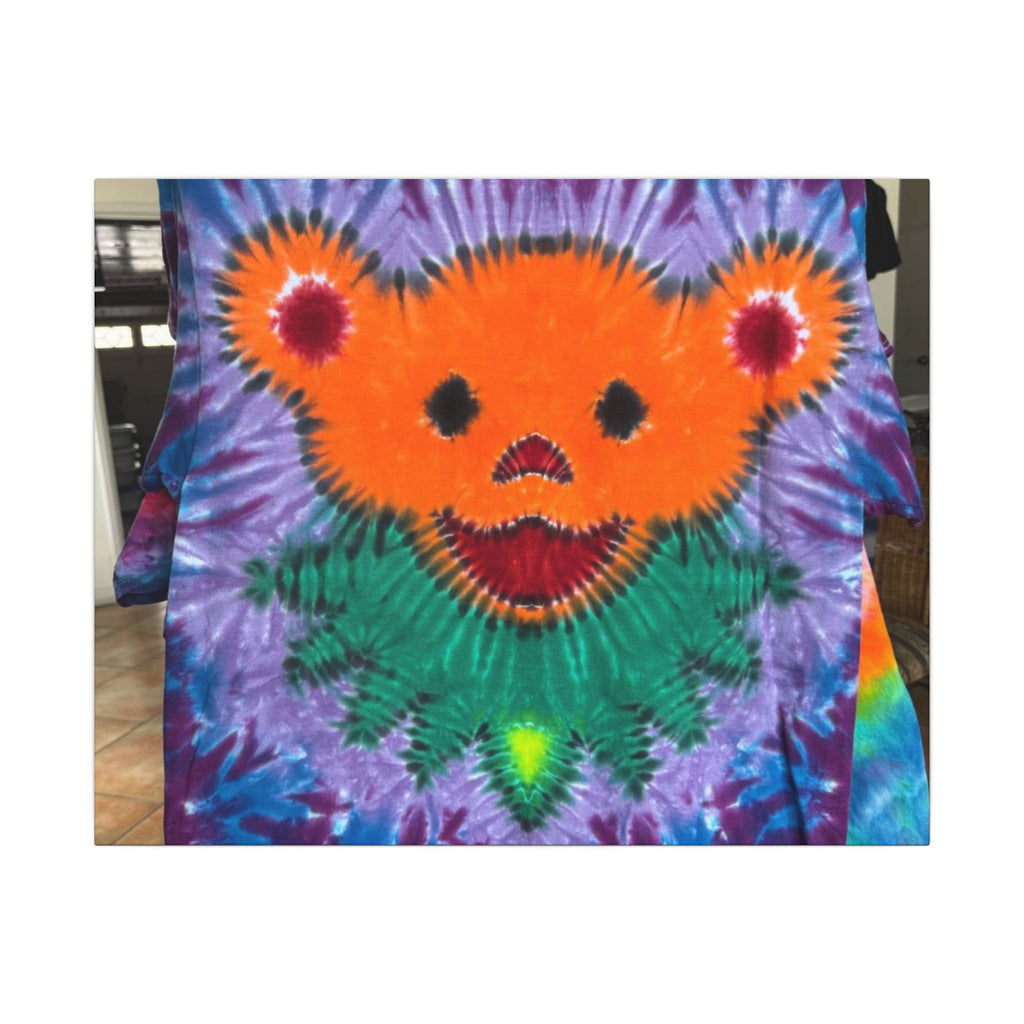 Orange Bear Radial Tie-Dye Wall Art Canvas Print | JamminOn