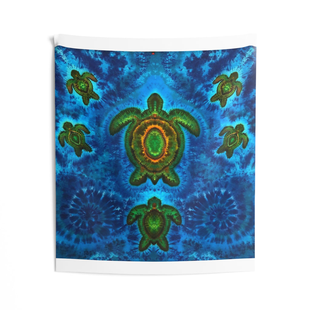 Sea Turtle Family Tie-Dye Wall Tapestry | JamminOn