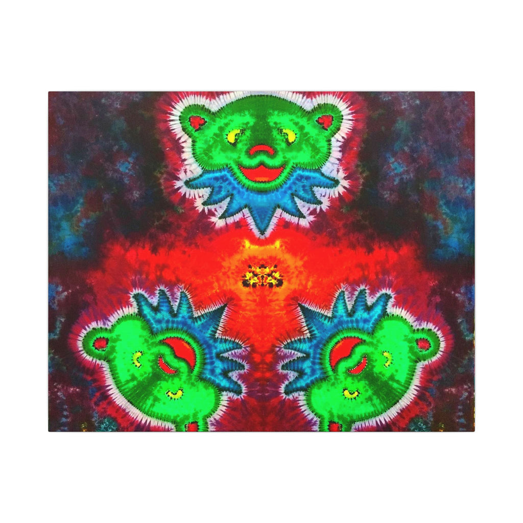 Triple Dancing Bears Tie-Dye Canvas Print | JamminOn