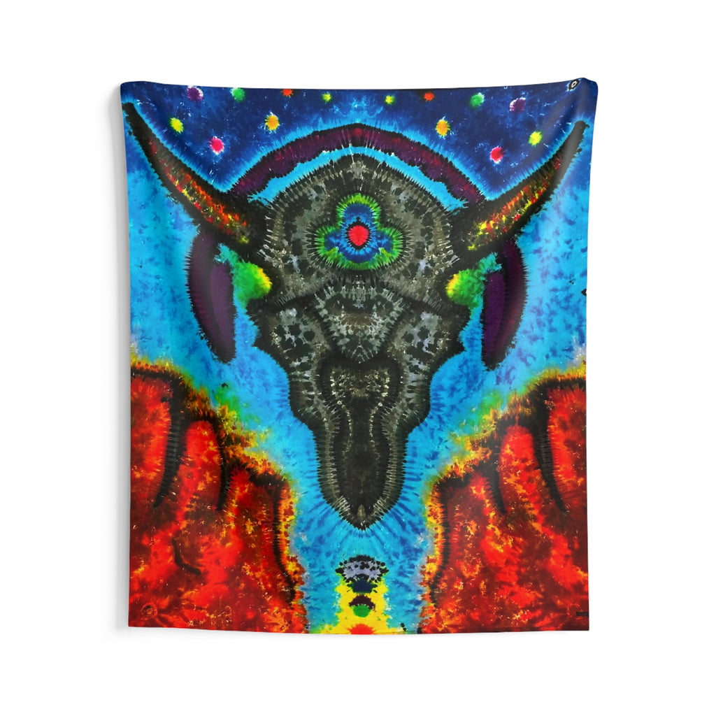 Buffalo Skull Tie-Dye Wall Tapestry | JamminOn
