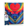 Rainbow Heart Original Tie-Dye Wall Tapestry | JamminOn