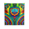 Teal Bear Rainbow Fans Tie-Dye Wall Tapestry | JamminOn