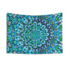 Kaleidoscope Mandala Tapestry — Blue Green Boho Wall Hanging