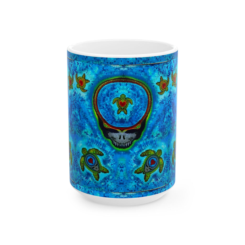 Stealie Turtle Mandala Tie-Dye Ceramic Mug | JamminOn