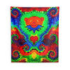 Orange Bear Rainbow Spirals Tie-Dye Wall Tapestry | JamminOn
