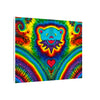 Teal Bear Rainbow Fans Tie-Dye Canvas Print | JamminOn