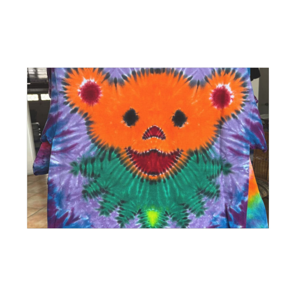 Orange Bear Radial Tie-Dye Wall Art Canvas Print | JamminOn