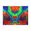 Orange Bear Rainbow Spirals Tie-Dye Canvas Print | JamminOn