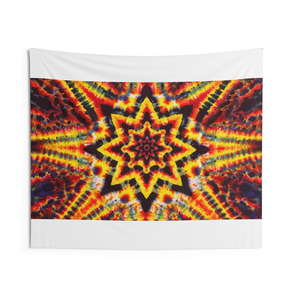 Solar Flare Star Mandala Tie-Dye Tapestry | JamminOn