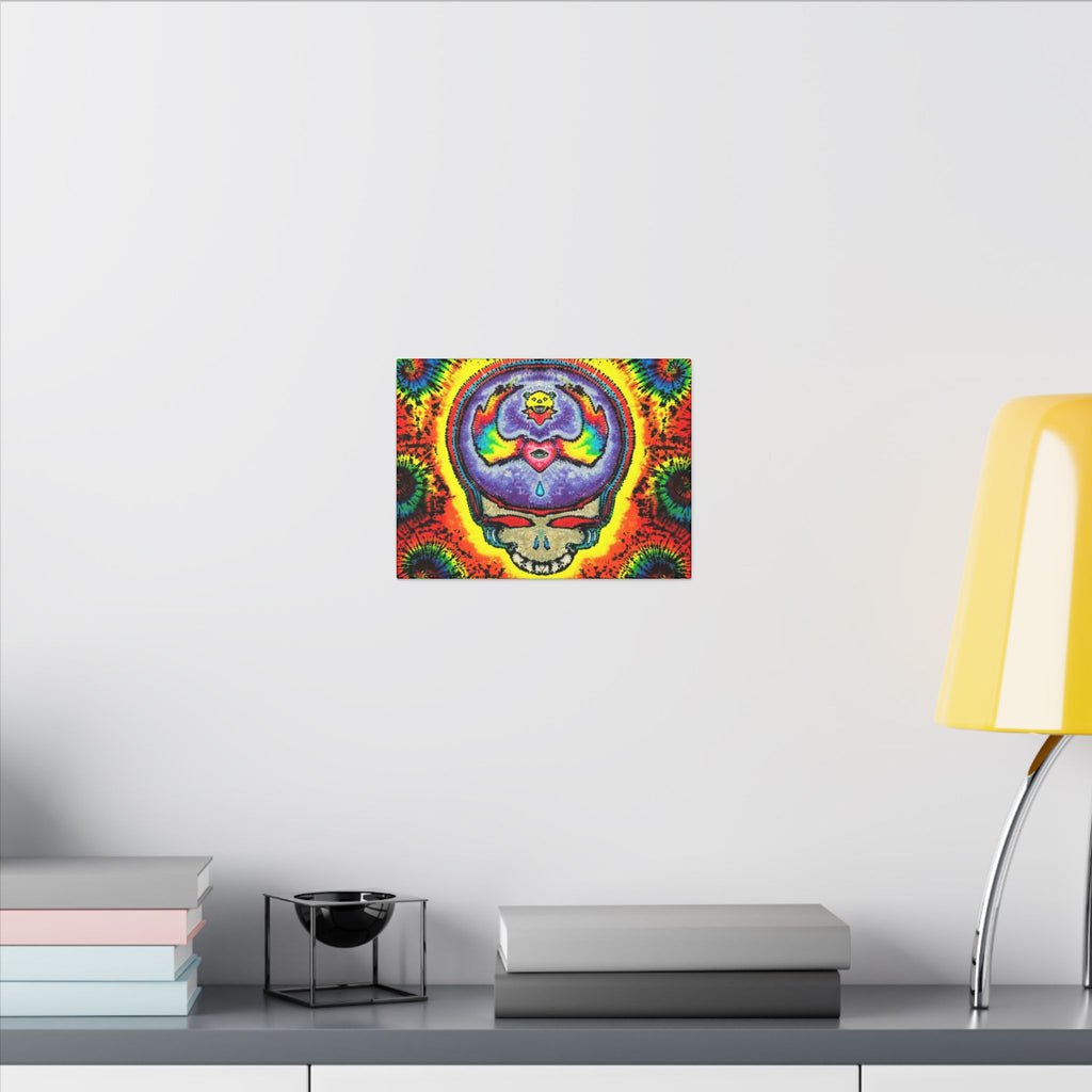 Stealie Skull Bear Heart Tie-Dye Canvas Print | JamminOn
