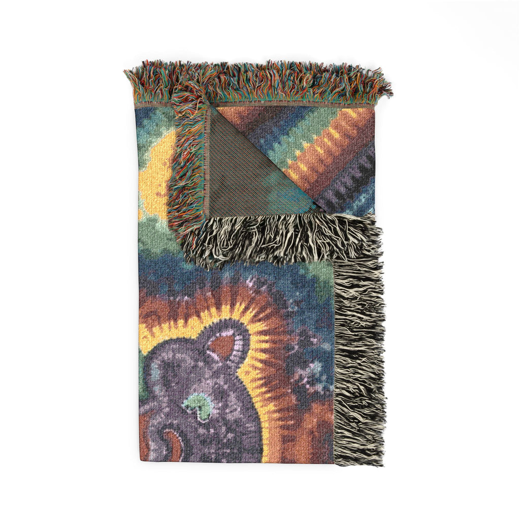 Psychedelic Tie-Dye Woven Blanket | JamminOn Festival Art
