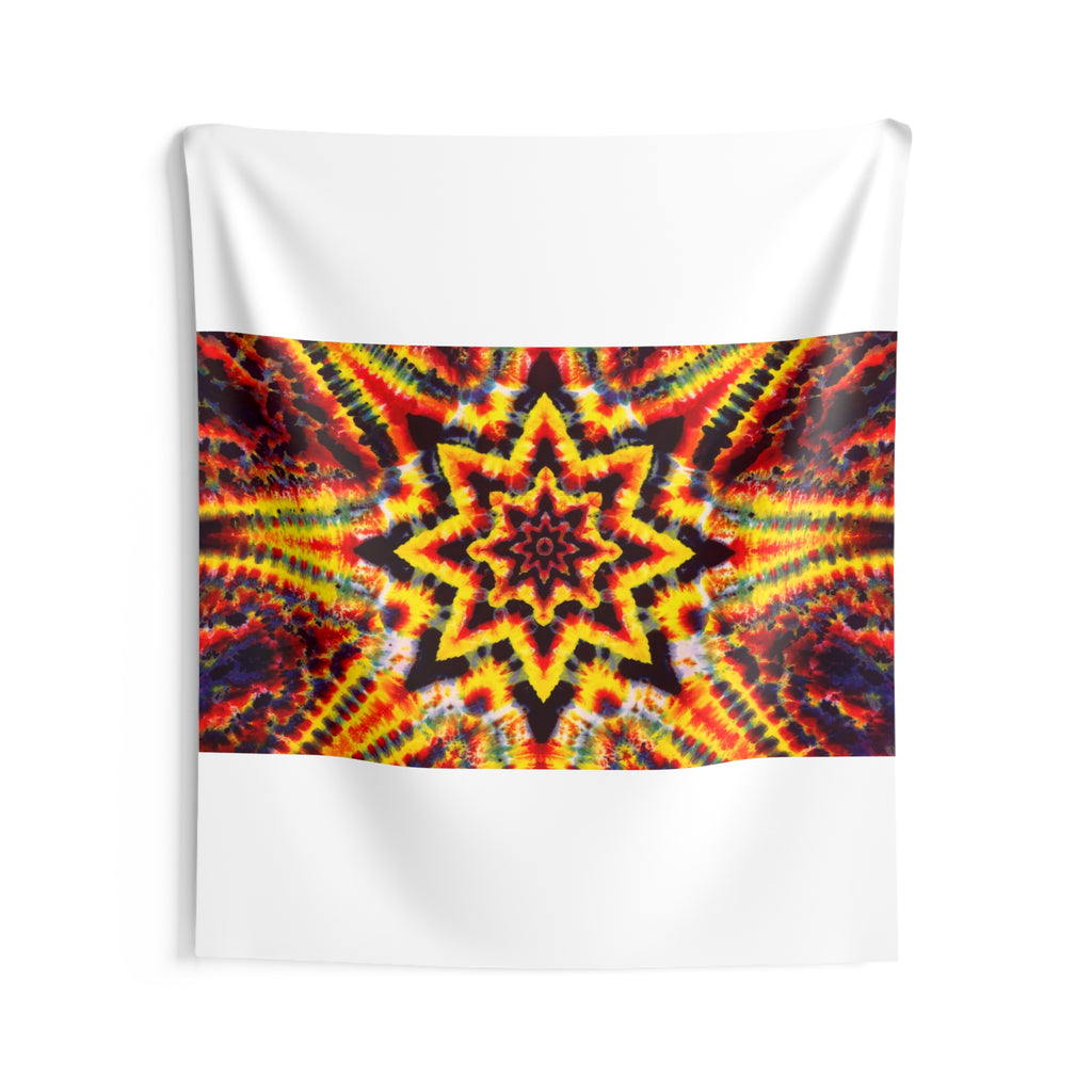 Solar Flare Star Mandala Tie-Dye Tapestry | JamminOn
